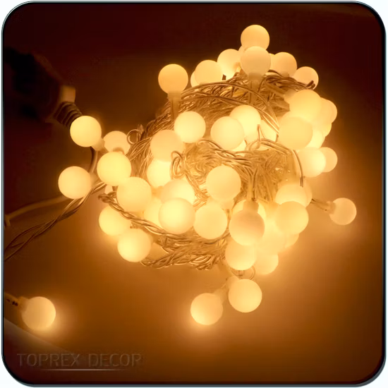 Toprex Outdoor Garden Christmas Decor Hanging Color Sedex 17mm LED PE Ball String Lights