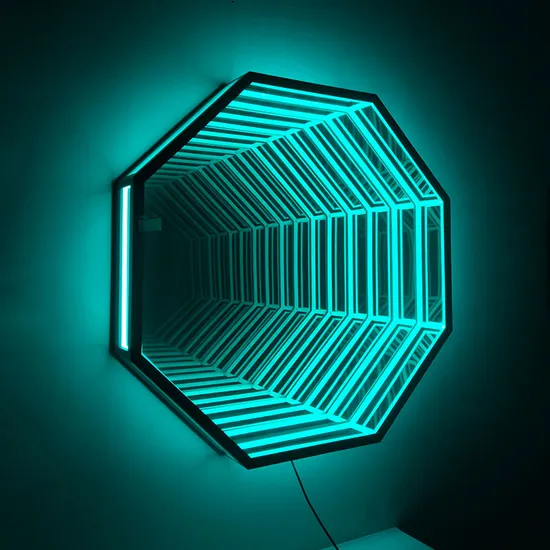 LED 70cm Large Octagon Bar Modern Nordic Indoor Decoration Luxury Background Light Smart Home Endless Infinite Magic RGB Color Changing Mirror Wall Lamp 