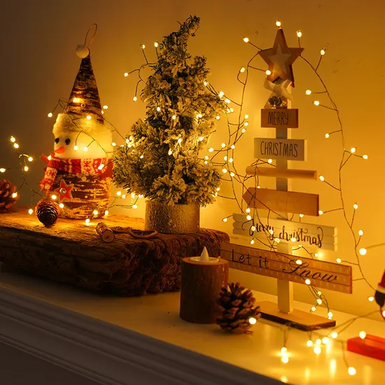 Wholesale Plug Solar Power LED Copper Wire Lamp Centipede Foot Firecracker Light String 