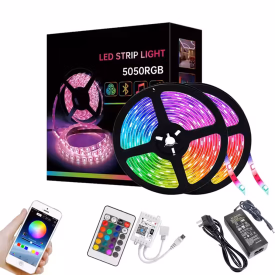 LED Strip Lights, Flexible RGB LED Light Strips Kit with DMX Controller and 12V Power Supply, Color Changing